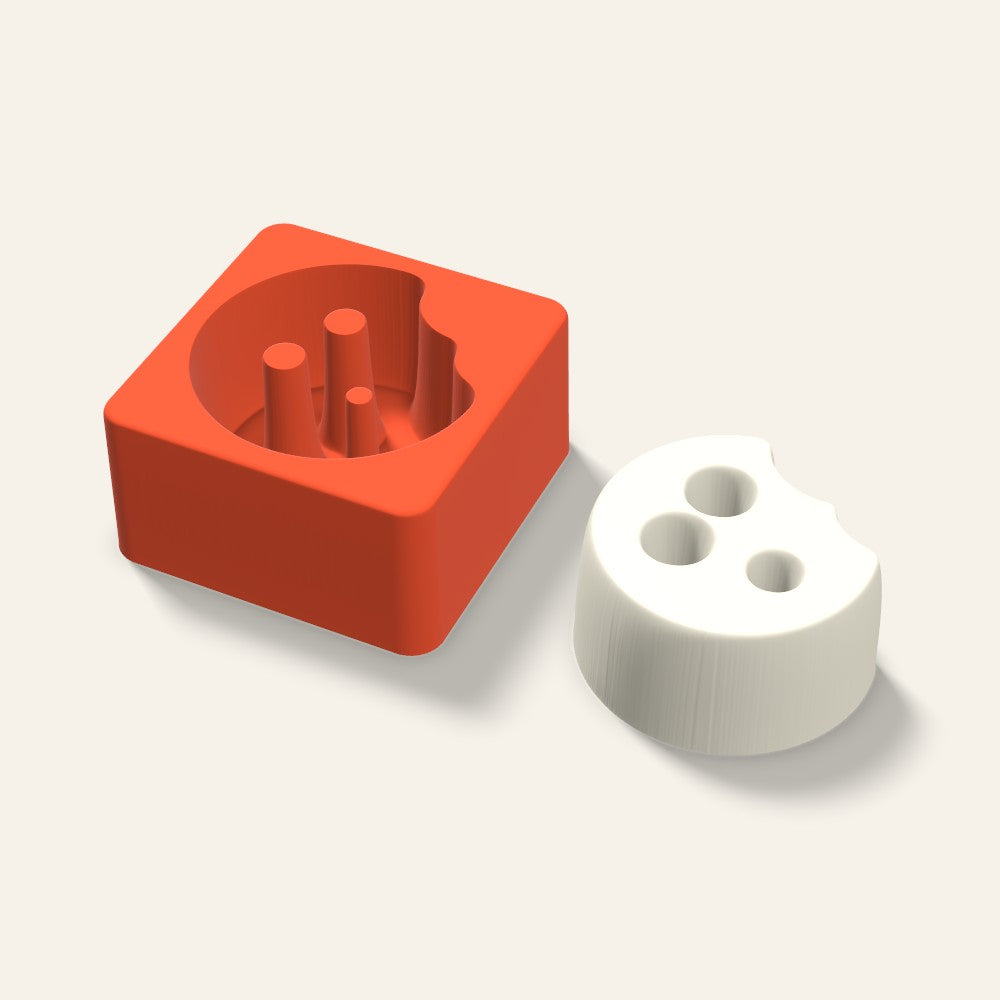 Cookie Bite Candle Mold, 3 x 1.5 Inch, 3D render