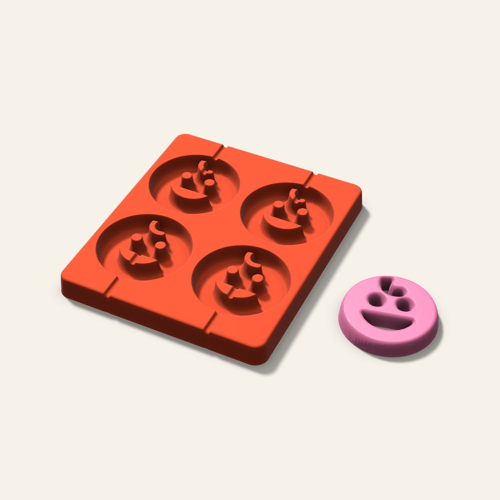 Baby Face Lollipop Mold, 2.5 Inch, 4 Cavity, 3D render