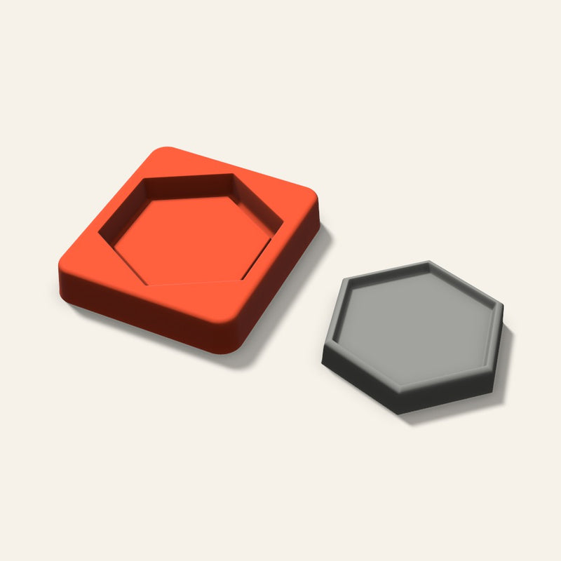 Hexagon Concrete Coaster Mold, 3 Inch