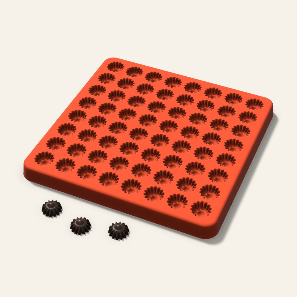 Sunflower Gummy Mold, 0.5 Inch, 64 Cavity, 3D render