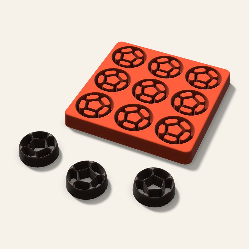 Soccer Chocolate Mold, 1.75 Inch, 9 Cavity, 3D render