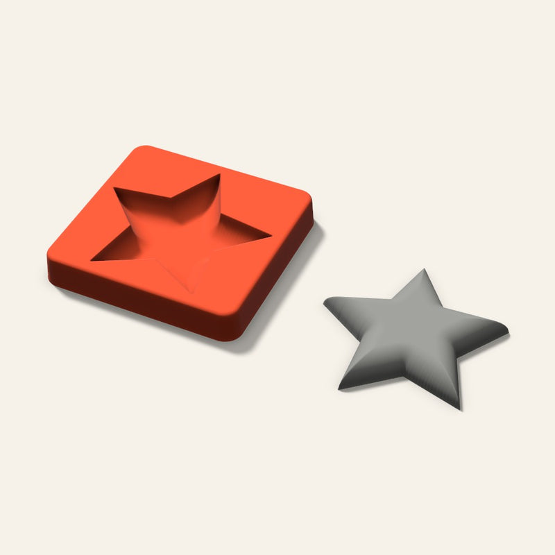 Star Plaster Ornament Mold, 3.5 Inch