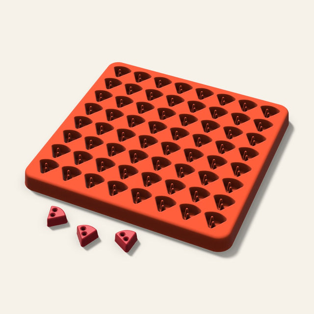 Pizza Slice Gummy Mold, 0.5 Inch, 64 Cavity, 3D render
