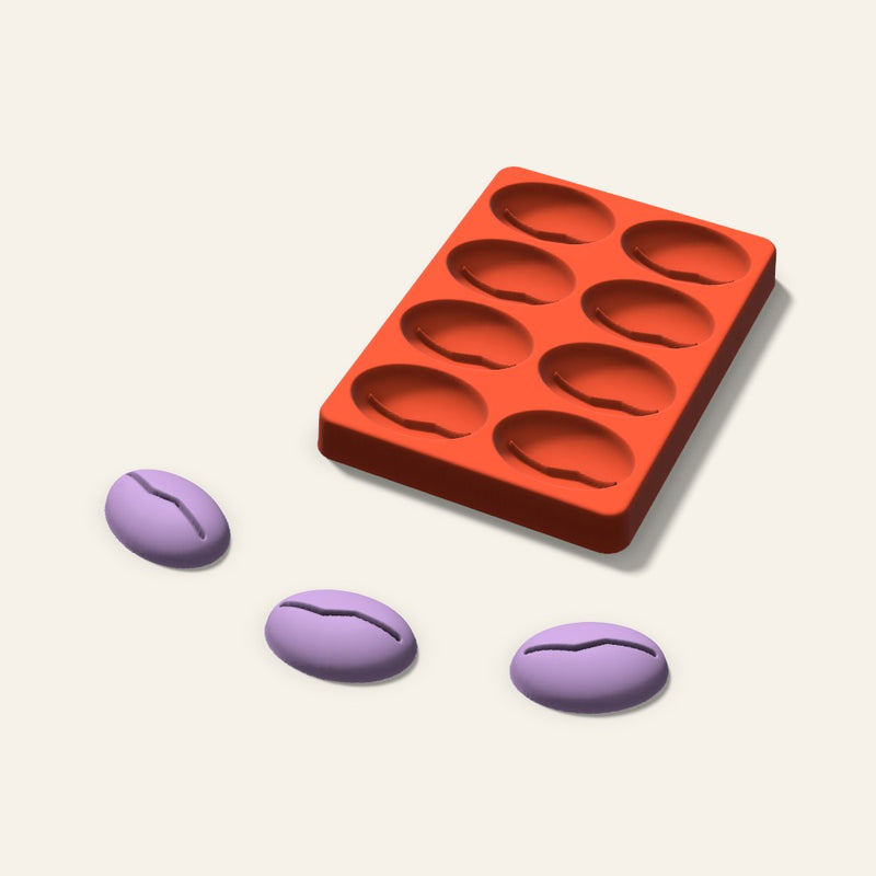 Coffee Bean Wax Melt Mold, 2 Inch, 8 Cavity