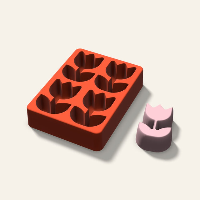 Rose Soap Mold, 2.5 Inch, 4 Cavity, 3D render