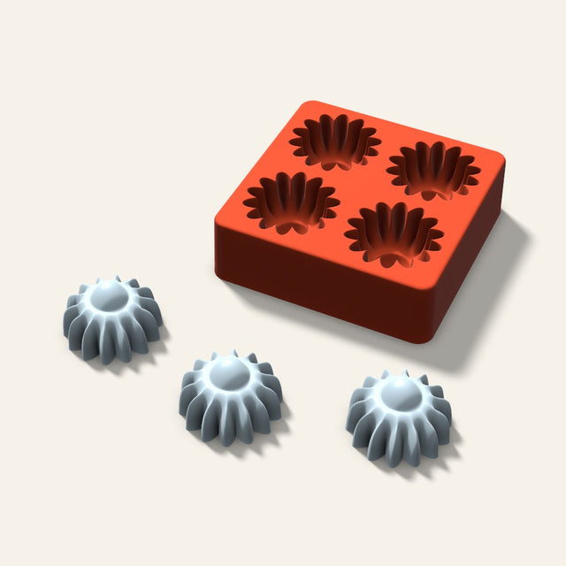 Sunflower Ice Mold, 2 Inch, 4 Cavity, 3D render
