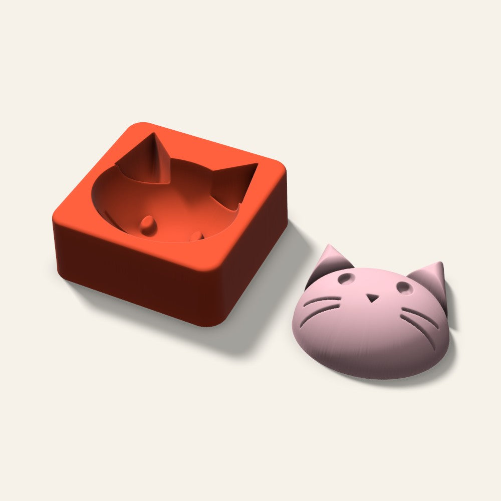 Cat Soap Mold, 2.5 Inch, 3D render