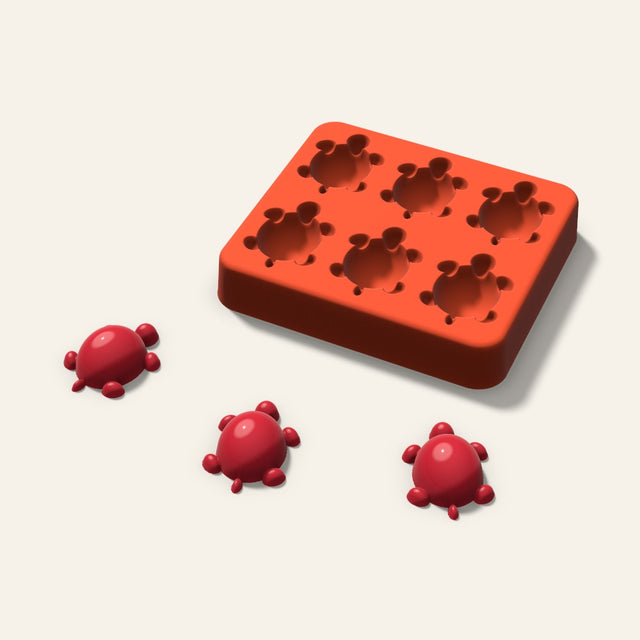 Turtle Candy Mold, 1.25 Inch, 6 Cavity, 3D render