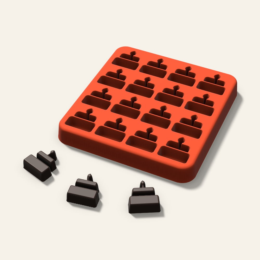 Birthday Cake Gummy Mold, 0.75 Inch, 16 Cavity, 3D render