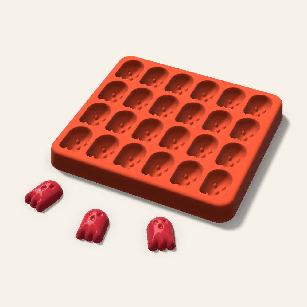 Ghost Gummy Mold, 0.75 Inch, 24 Cavity, 3D render