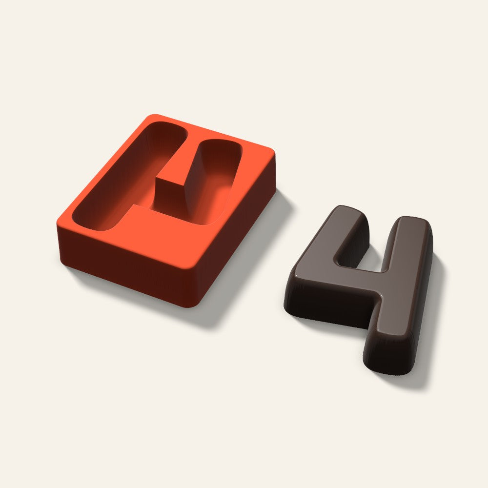 Number 4 Mold, 5 Inch, 3D render