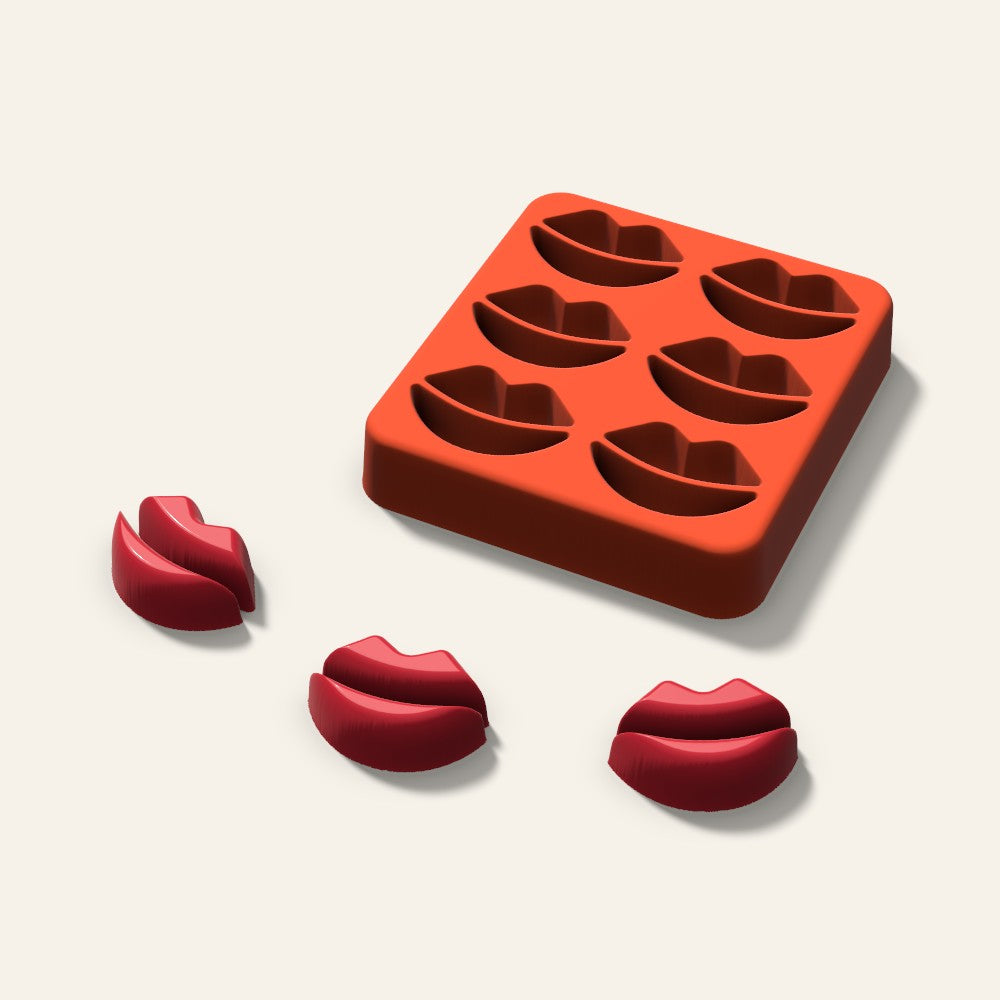 Lips Candy Mold, 1.25 Inch, 6 Cavity, 3D render