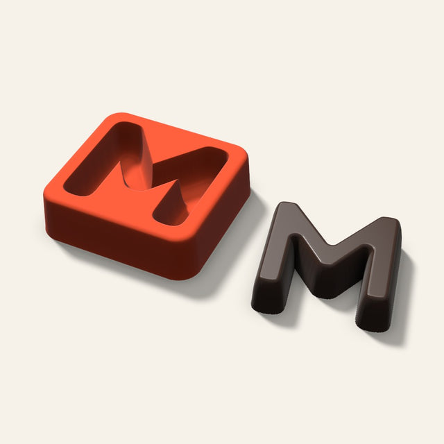 Letter M Mold, 2 Inch, 3D render