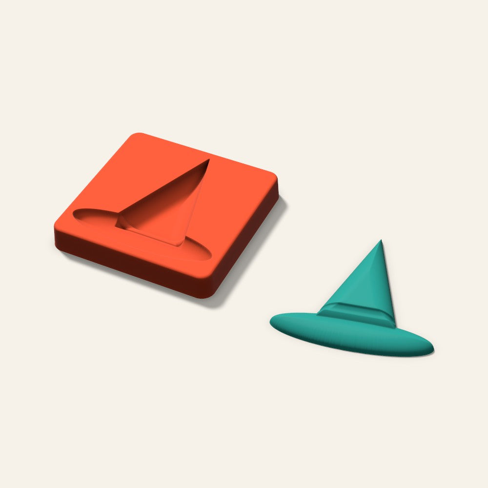 Witch Hat Freshie Mold, 4 Inch, 3D render