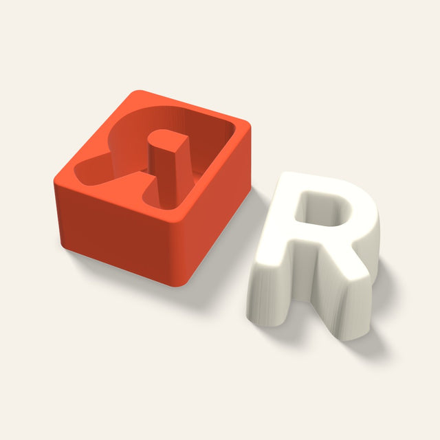 Letter R Candle Mold, 4 x 2 Inch, 3D render