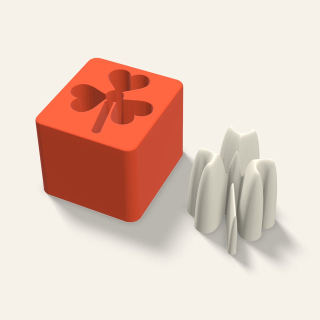 Shamrock Candle Mold, 3 x 2.5 Inch, 3D render