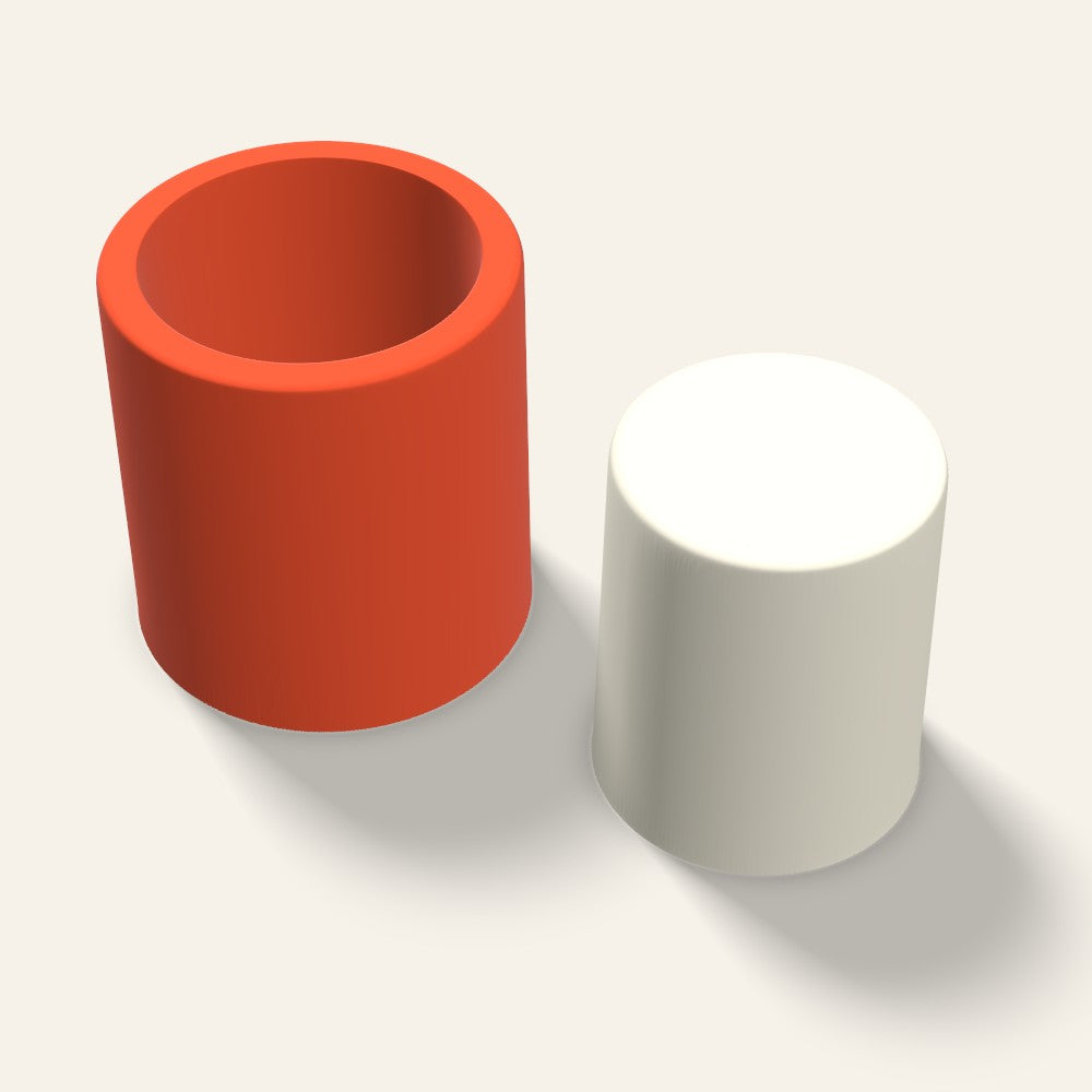 Pillar Candle Mold, 2.5 x 3 Inch, 3D render