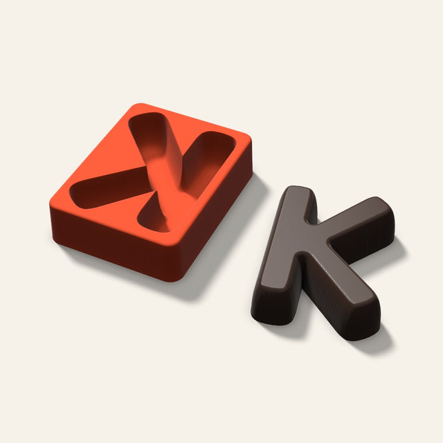 Letter K Mold, 4 Inch, 3D render