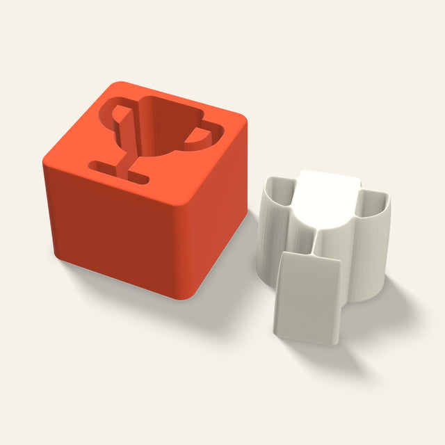Trophy Candle Mold, 3 x 2.5 Inch, 3D render