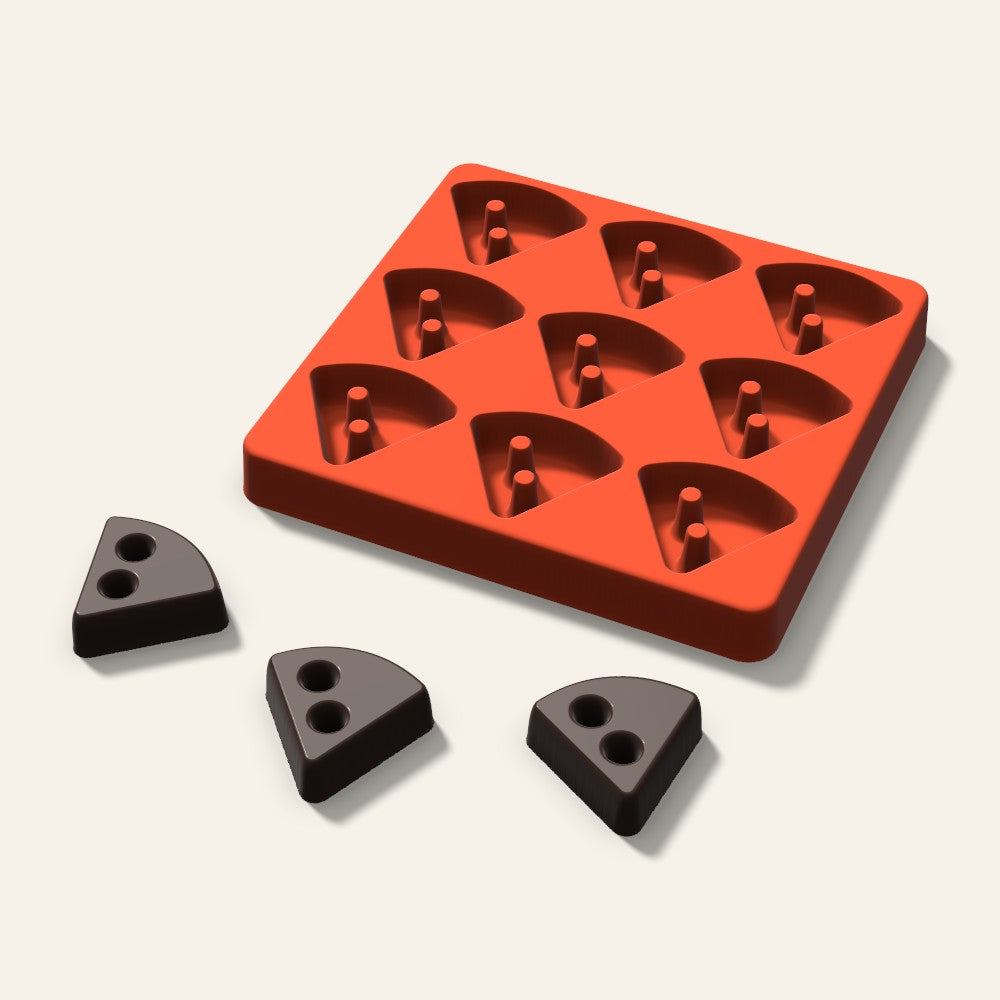 Pizza Slice Chocolate Mold, 1.75 Inch, 9 Cavity, 3D render