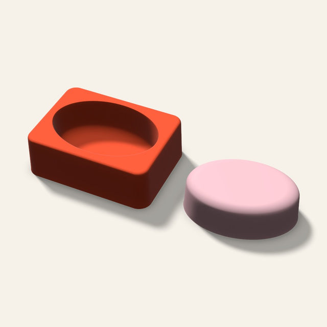 Oval Tall Soap Mold, 3 Inch, 3D render