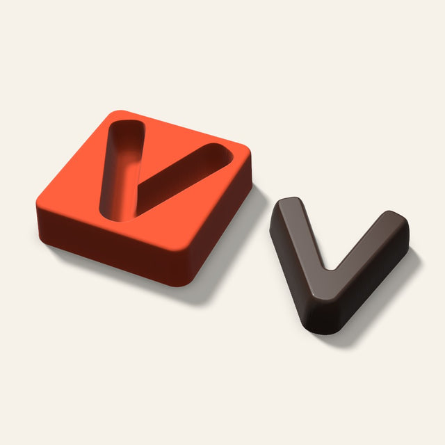 Letter V Mold, 3 Inch, 3D render