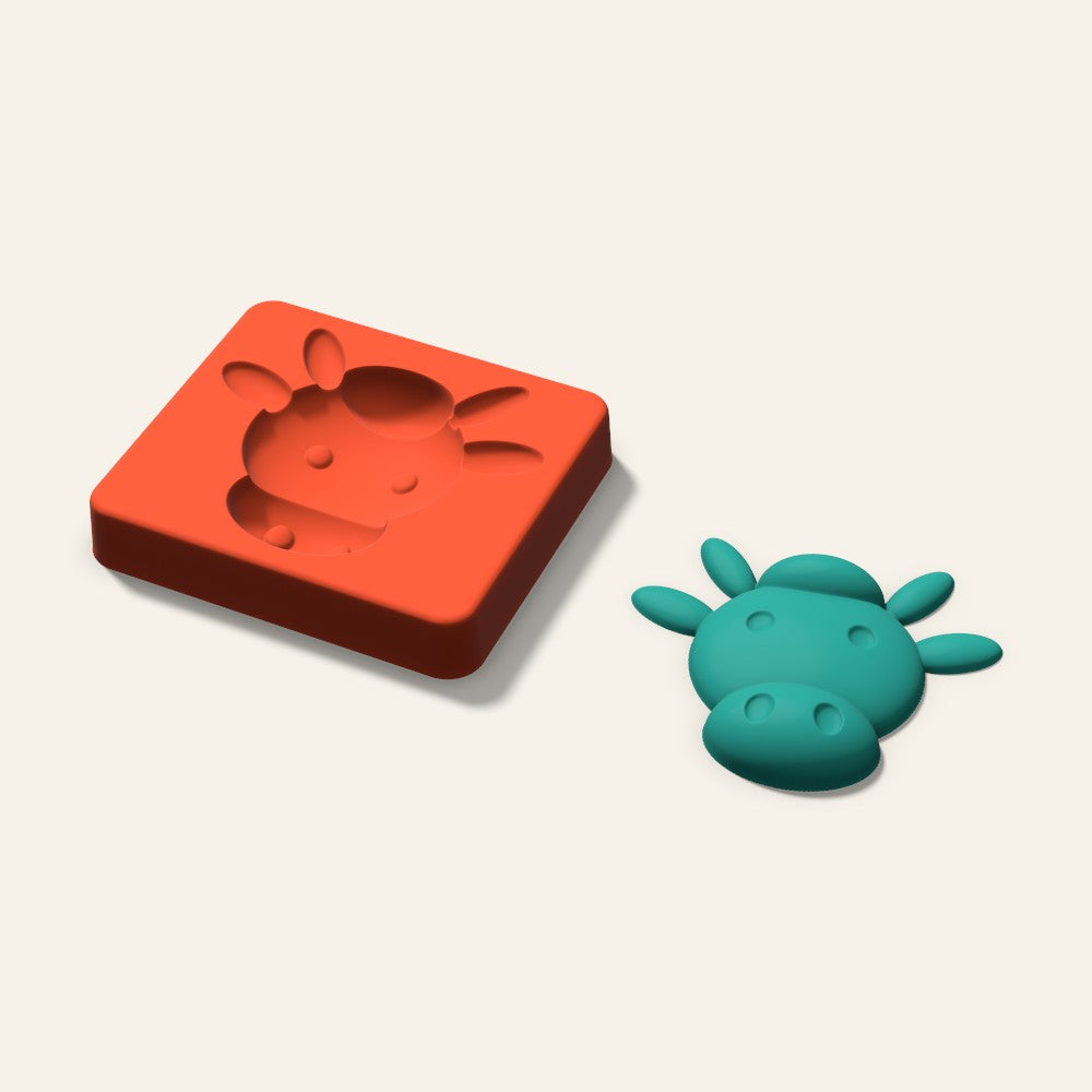 Cow Freshie Mold, 3.5 Inch, 3D render