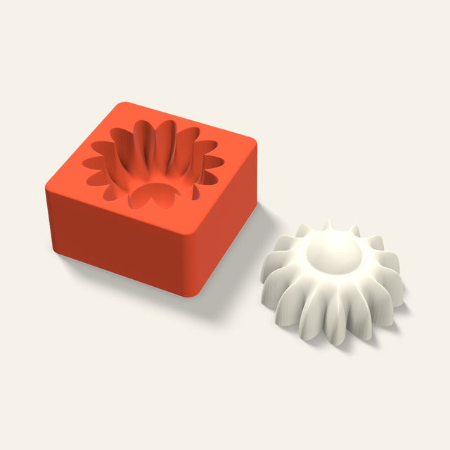 Sunflower Candle Mold, 4 x 2 Inch, 3D render