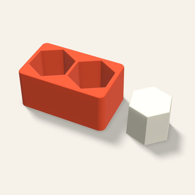Hexagon Pillar Votive Candle Mold, 2.5 x 2 Inch, 2 Cavity, 3D render
