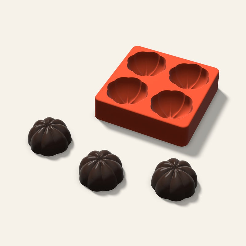 3D Pumpkin Cake Mold, 2 Inch, 4 Cavity