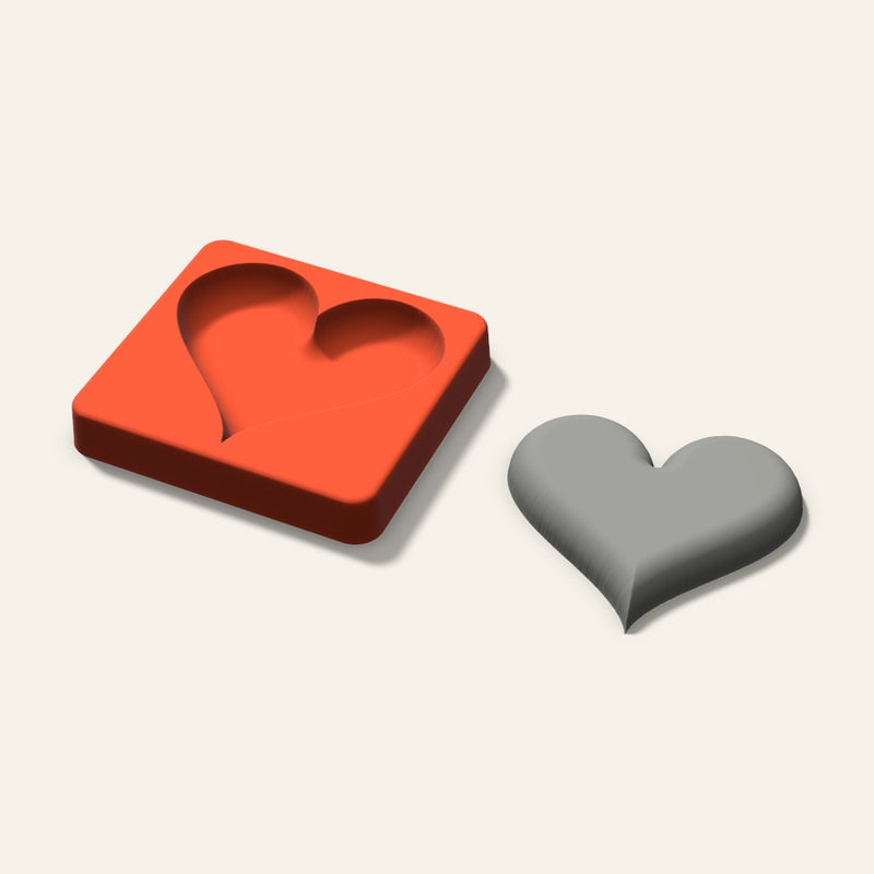 Heart Plaster Ornament Mold, 3.5 Inch