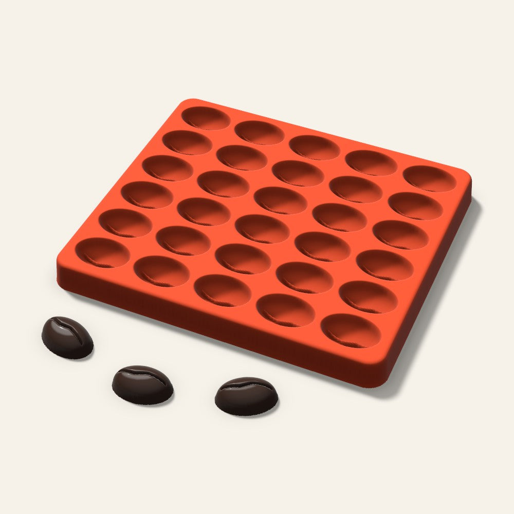 Coffee Bean Candy Mold, 1 Inch, 30 Cavity, 3D render