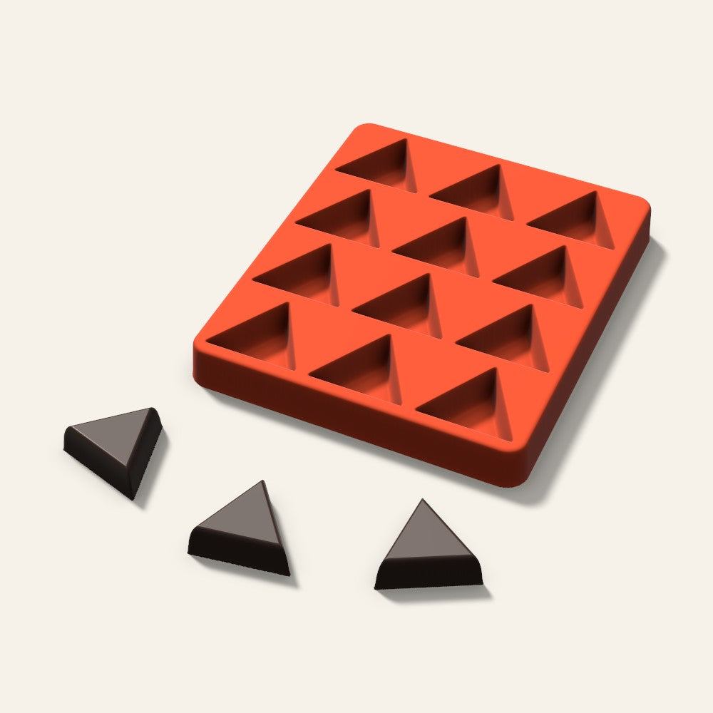Triangle Chocolate Mold, 1.5 Inch, 12 Cavity, 3D render