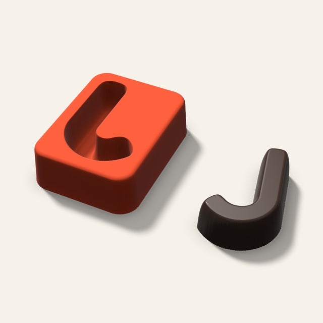 Letter J Mold, 2 Inch, 3D render