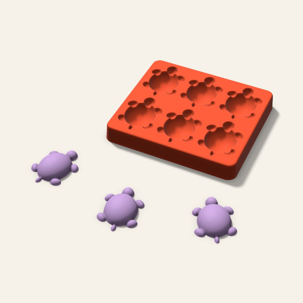 Turtle Wax Melt Mold, 2 Inch, 6 Cavity, 3D render