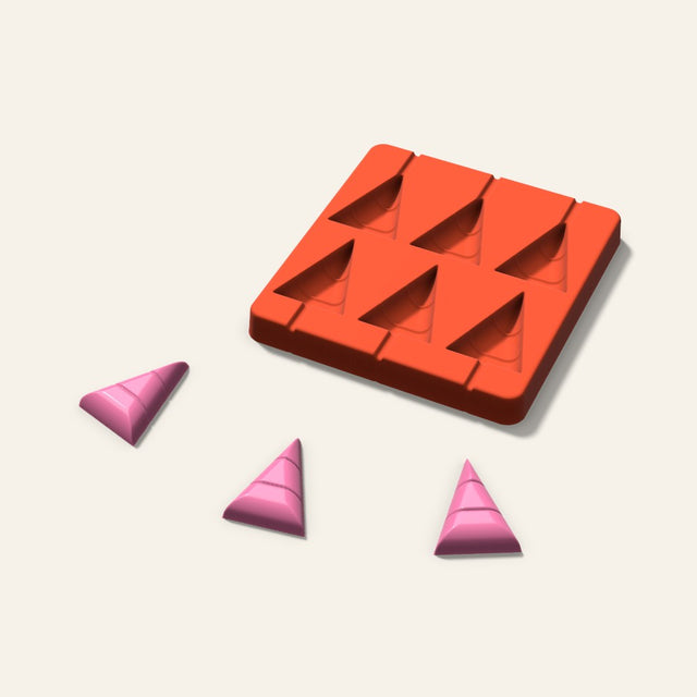 Candy Corn Lollipop Mold, 2 Inch, 6 Cavity, 3D render