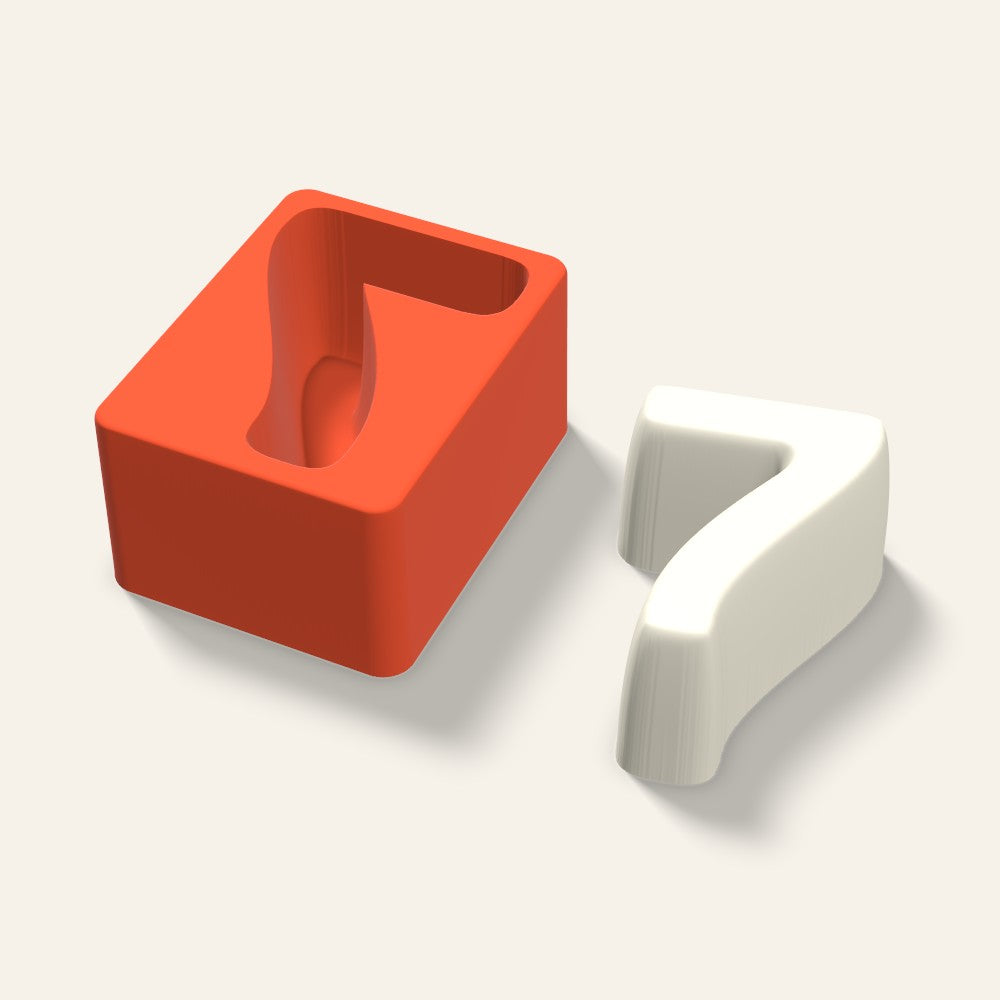 Number 7 Candle Mold, 4 x 2 Inch, 3D render