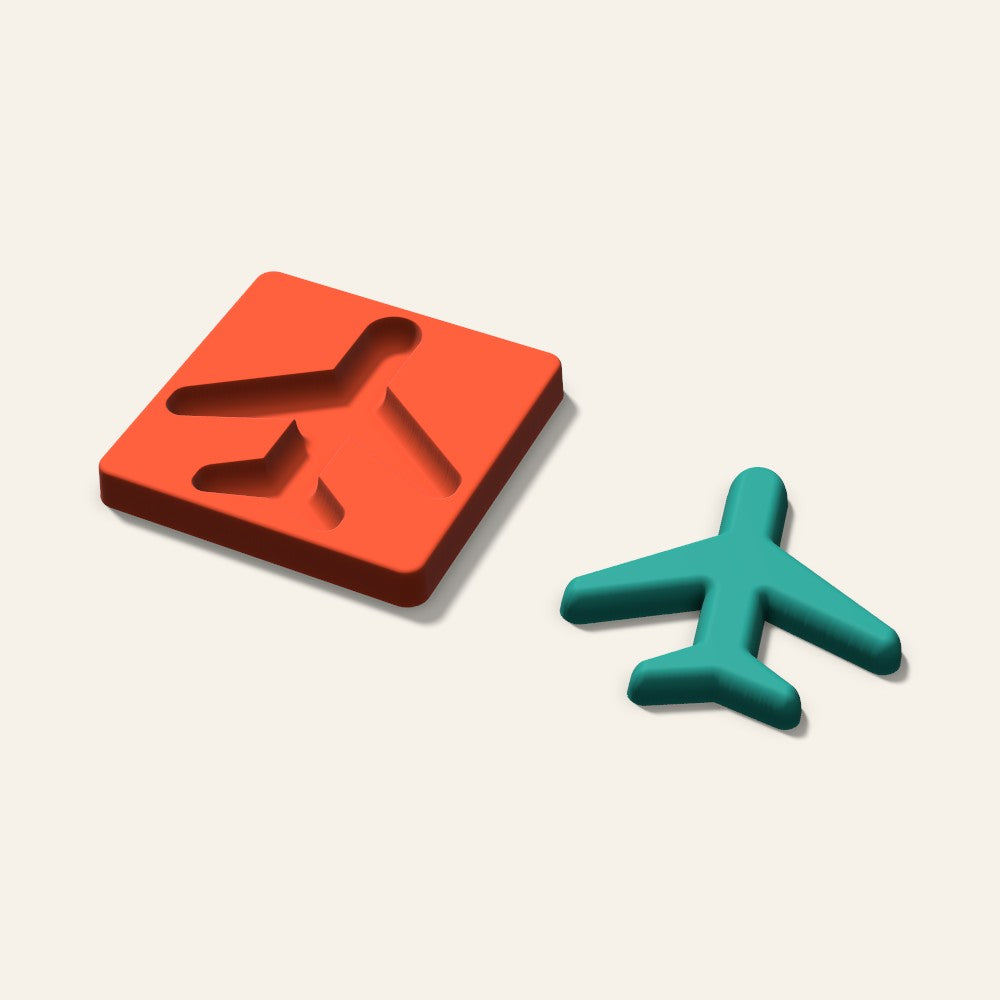 Airplane Freshie Mold, 5 Inch, 3D render