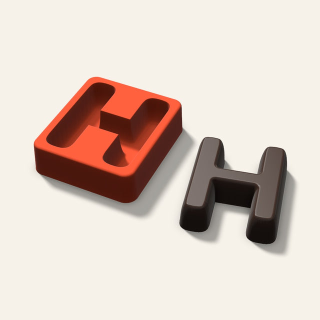 Letter H Mold, 3 Inch, 3D render