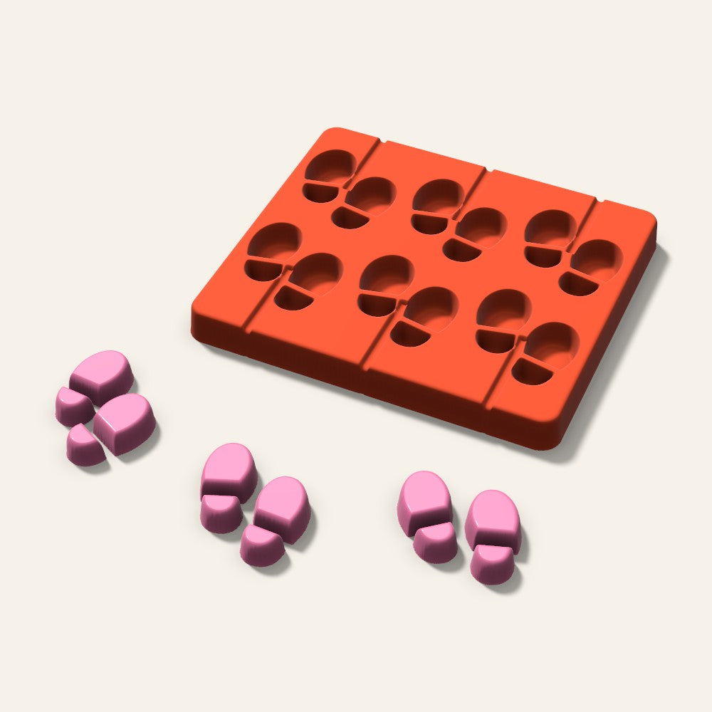 Baby Footprint Lollipop Mold, 2 Inch, 6 Cavity, 3D render