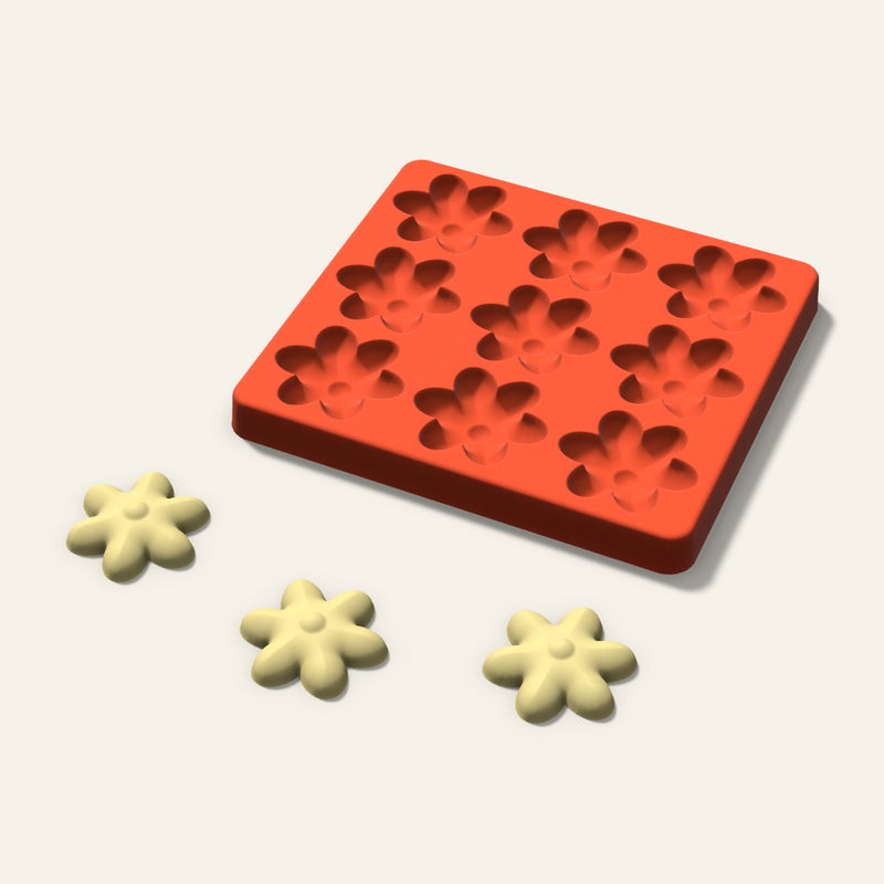 Blossom Butter Pat Mold, 1.75 Inch, 9 Cavity