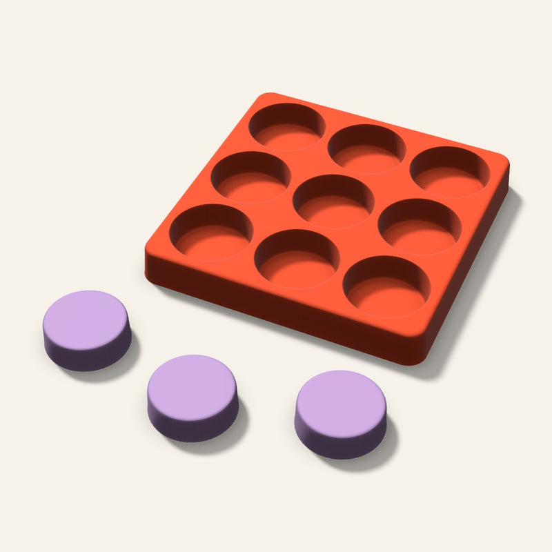 Round Puck Wax Melt Mold, 1.5 Inch, 9 Cavity