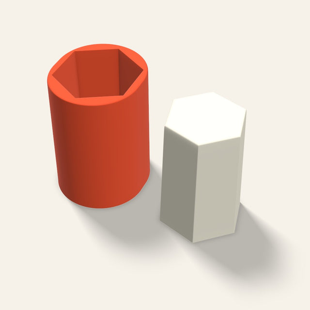 Hexagon Pillar Candle Mold, 3.5 x 5 Inch, 3D render