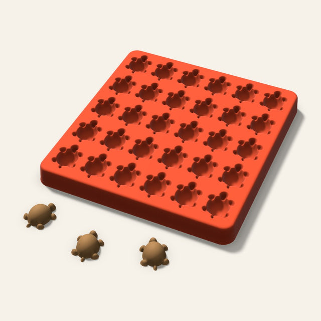 Turtle Pet Treat Mold, 1 Inch, 30 Cavity, 3D render