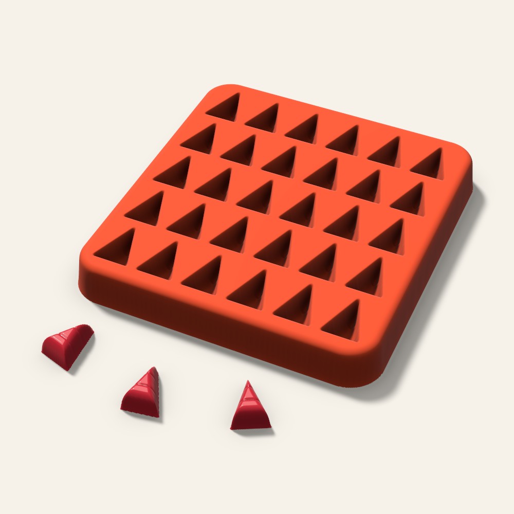 Candy Corn Gummy Mold, 0.5 Inch, 30 Cavity, 3D render
