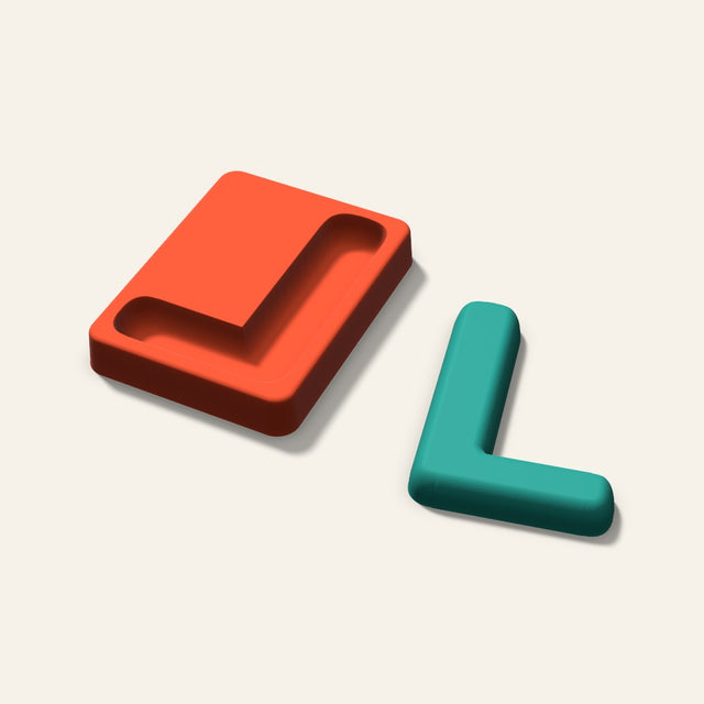 Letter L Freshie Mold, 4 Inch, 3D render