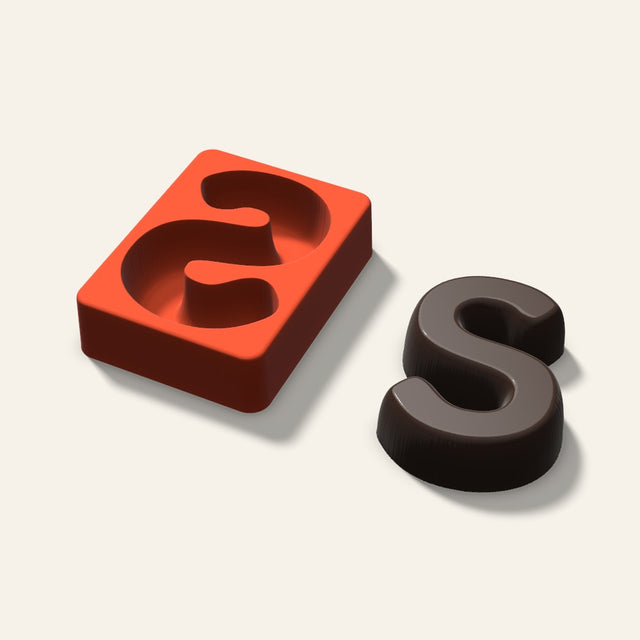 Letter S Mold, 4 Inch, 3D render