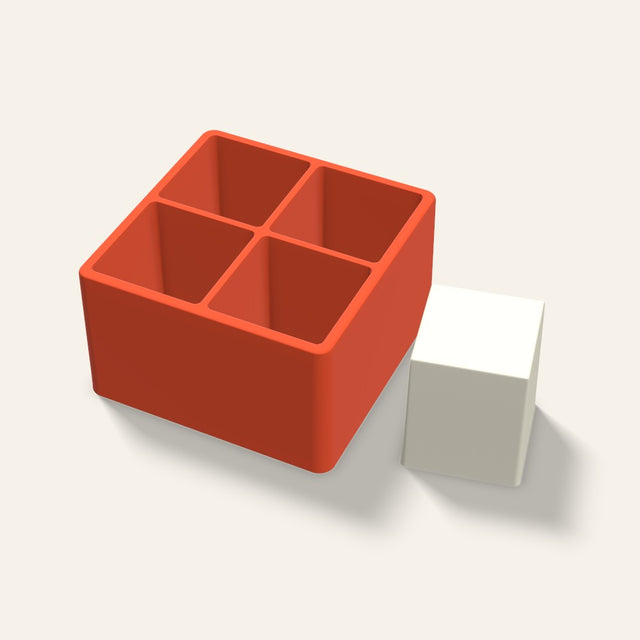 Square Pillar Votive Candle Mold, 2.5 x 3 Inch, 4 Cavity, 3D render