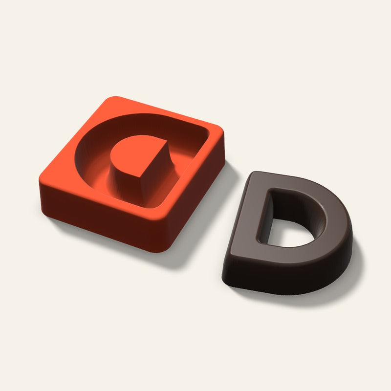 Letter D Mold, 3 Inch