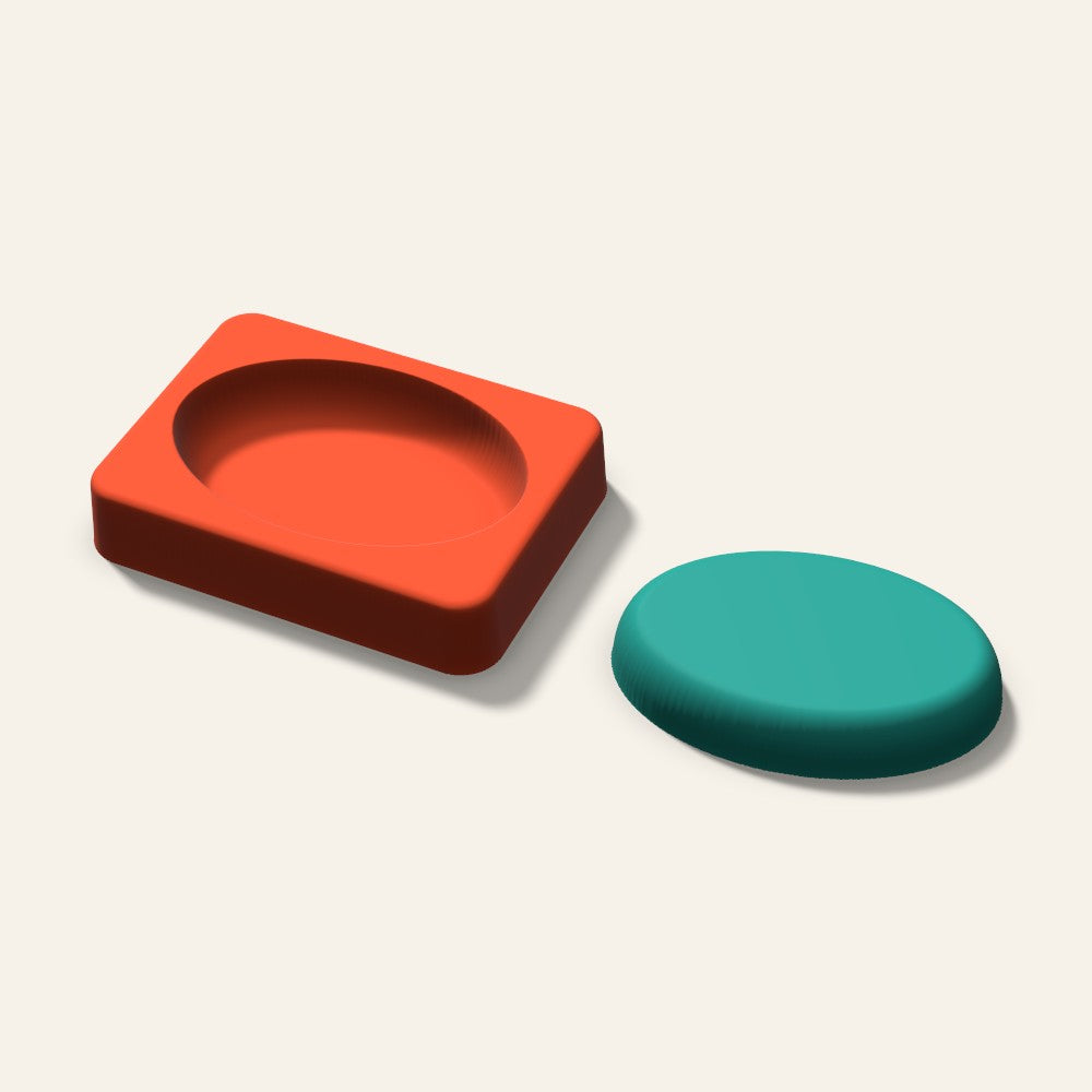 Oval Freshie Mold, 3 Inch, 3D render